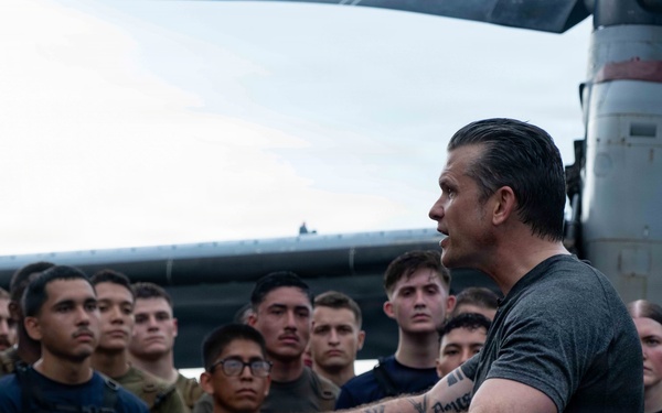 Secretary of War visits USS Boxer