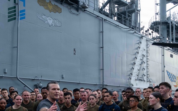 Secretary of War visits USS Boxer