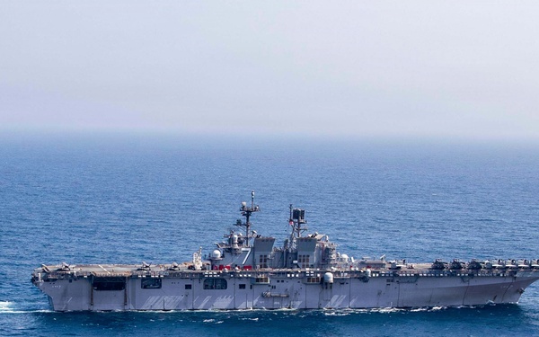 Aerial photo of USS Tripoli (LHA 7)