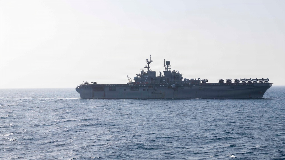 Aerial photo of USS Tripoli (LHA 7)