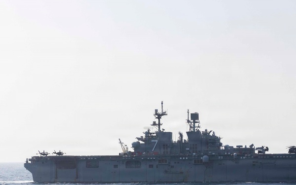 Aerial photo of USS Tripoli (LHA 7)