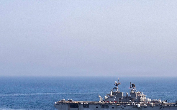 Aerial photo of USS Tripoli (LHA 7)