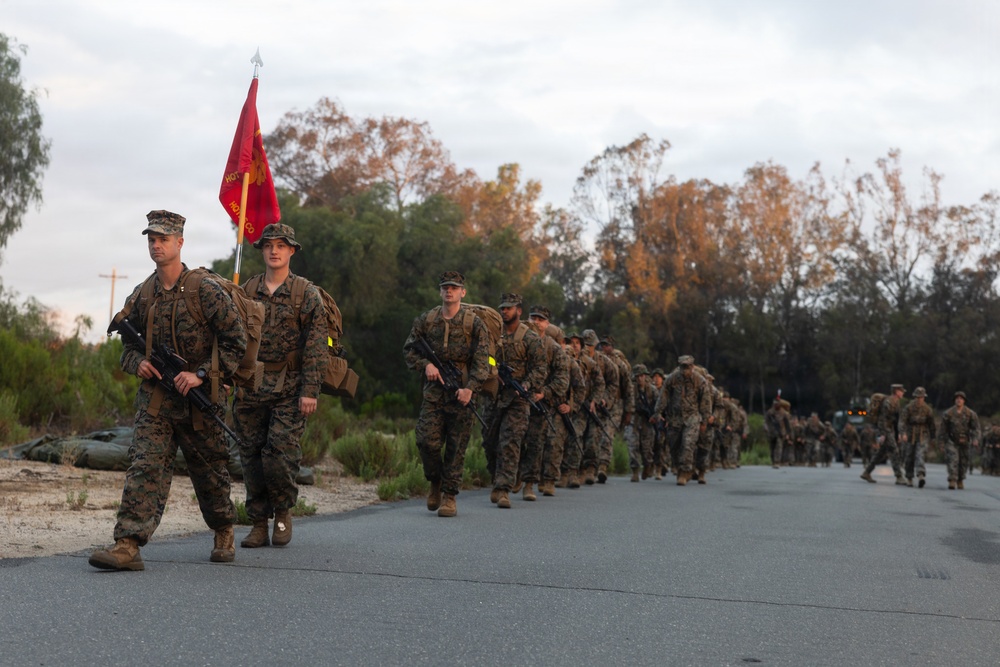 H&amp;S Bn. Marines and Sailors participate in a 5k conditioning hike
