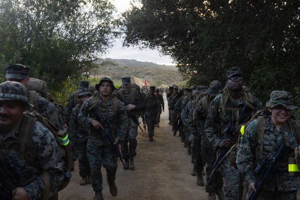 H&amp;S Bn. Marines and Sailors participate in a 5k conditioning hike