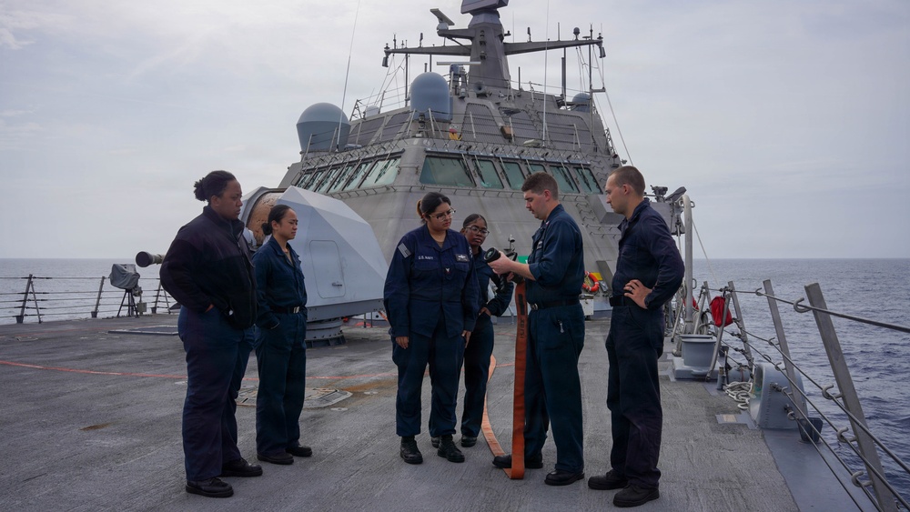 USS Cooperstown holds damage control training, conducts flight quarters