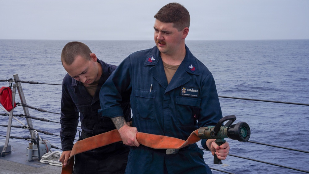 USS Cooperstown holds damage control training, conducts flight quarters