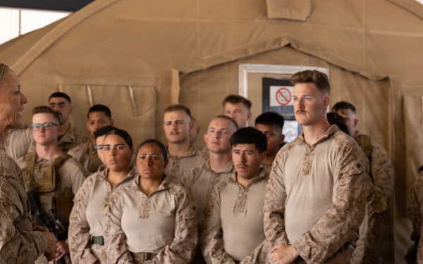 Brig. Gen. Hennigan Visits X-Ray Company Marines, Sailors