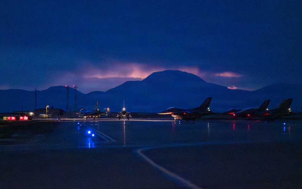 Evening F-16 Training with the 314th Fighter Squadron