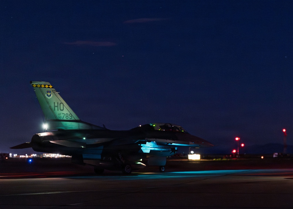 Evening F-16 Training with the 314th Fighter Squadron