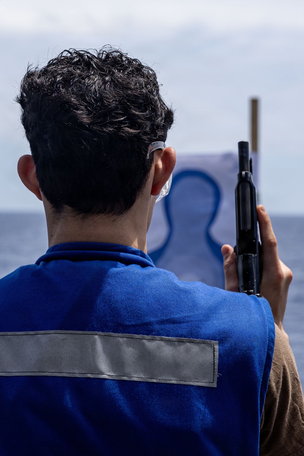 USS Iwo Jima Sailors Fire M9 Pistols
