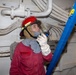 USS Iwo Jima Sailor Sets Up Metal Shoring