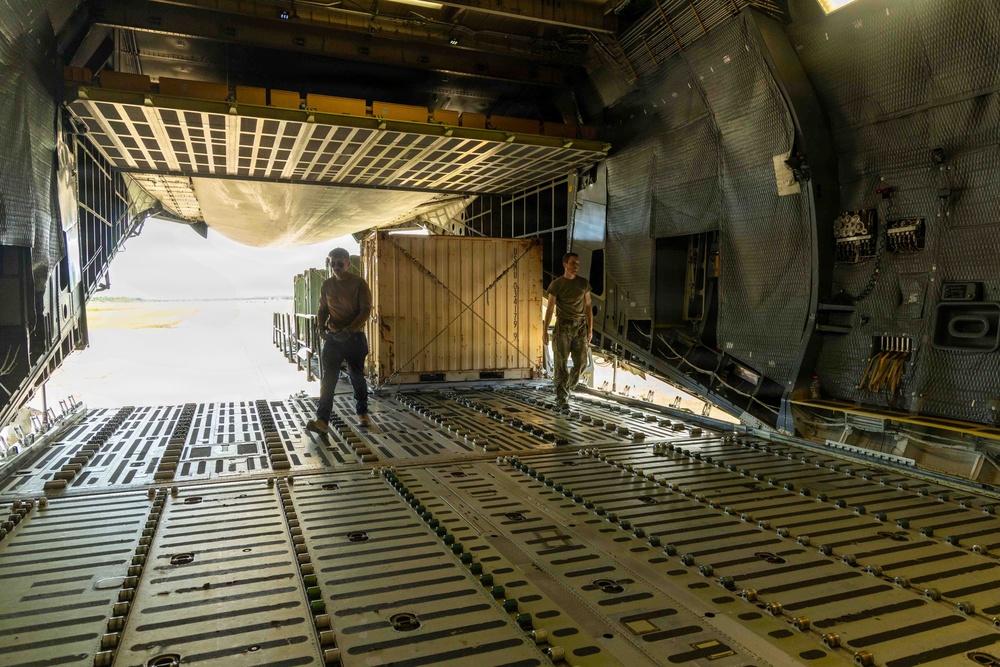 LCF-24 and 346th AEW offload cargo in Puerto Rico