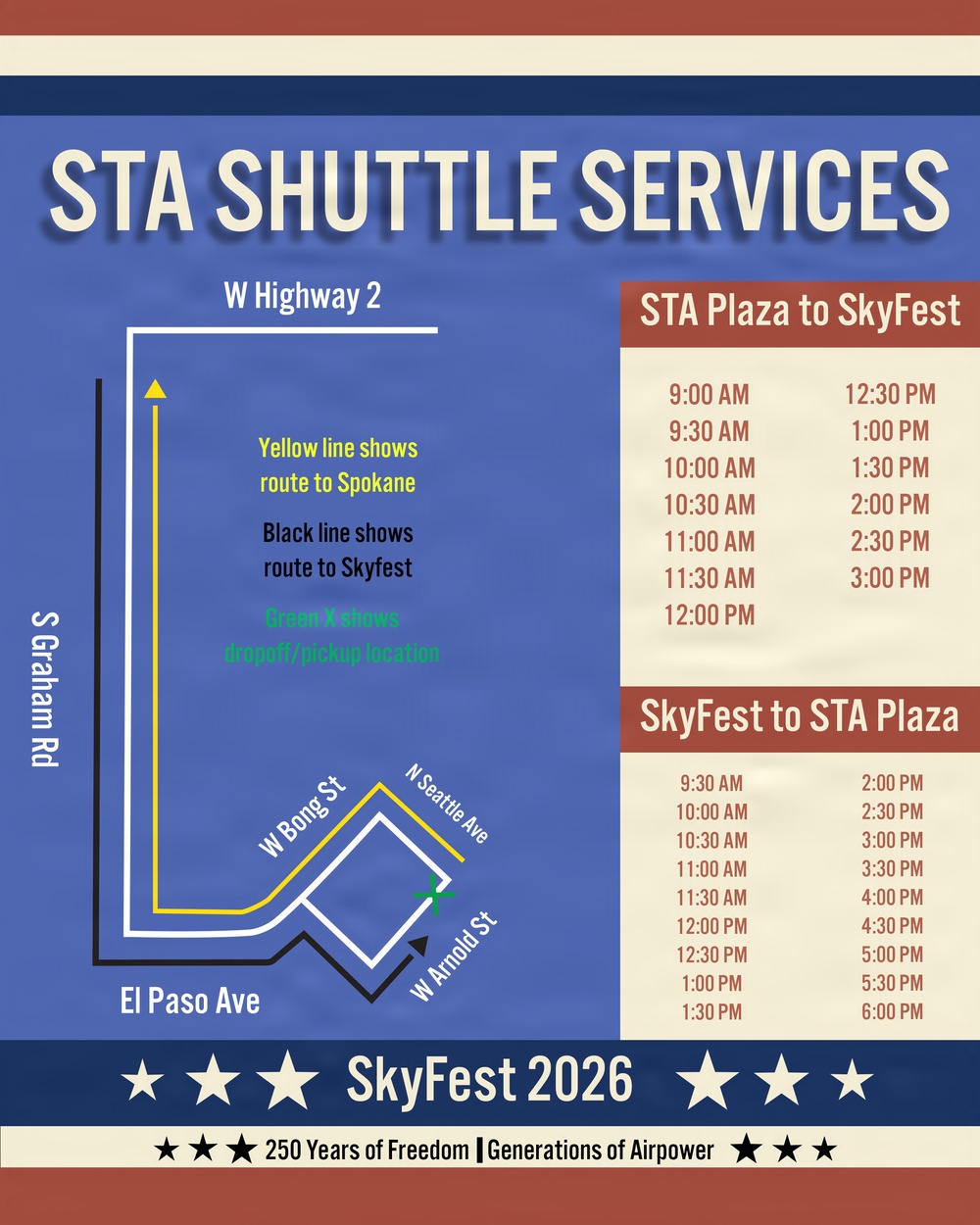 SkyFest 2026 shuttle service
