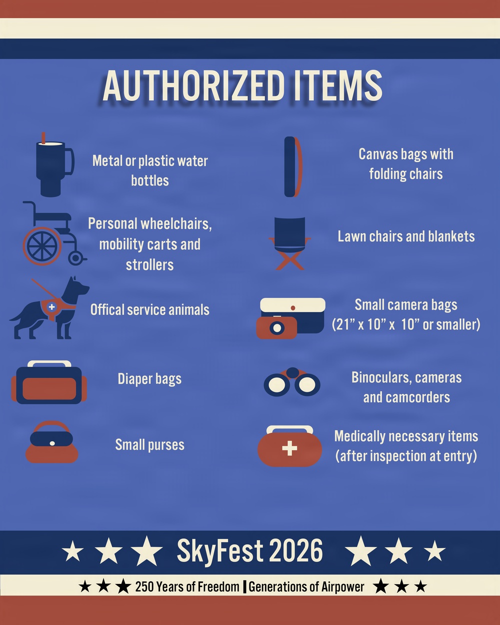 SkyFest 2026 authorized items
