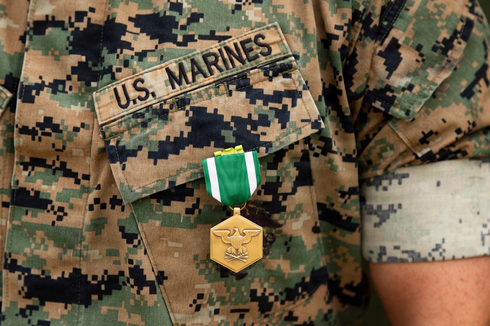 Staff Sgt. Tommy Williams Awarded Navy Commendation Medal for Life-Saving Measures