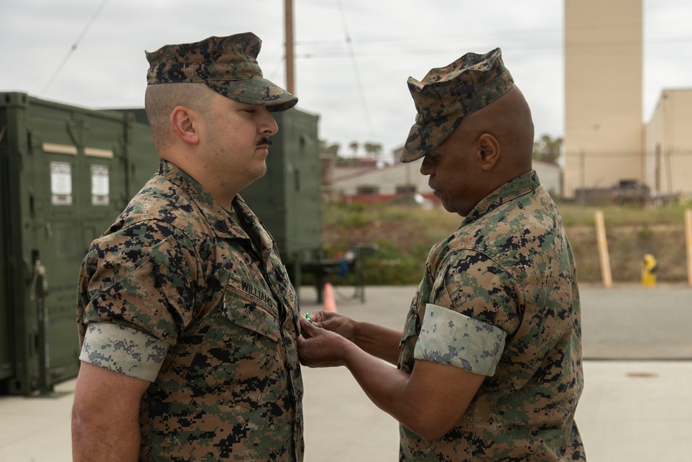 Staff Sgt. Tommy Williams Awarded Navy Commendation Medal for Life-Saving Measures