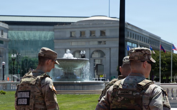 West Virginia Soldiers Patrol Columbus Circle