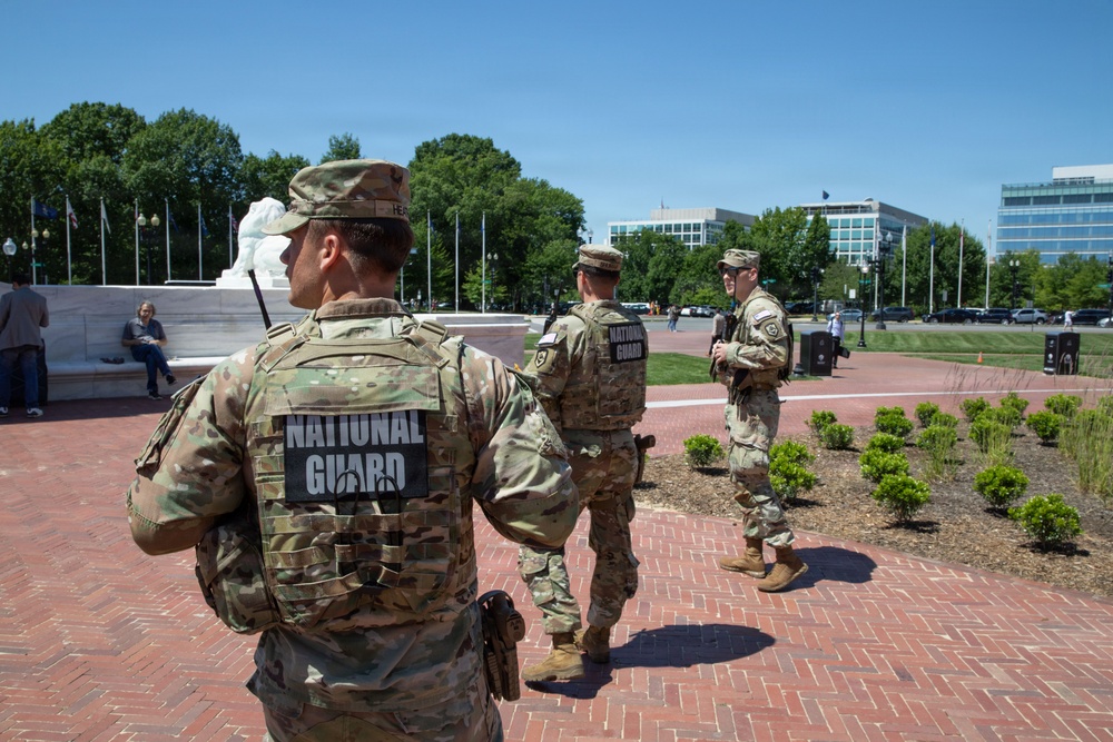 West Virginia Soldiers Patrol Columbus Circle