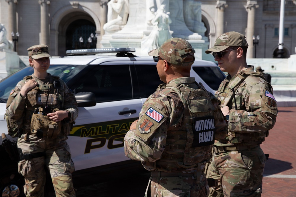 West Virginia Soldiers Patrol Columbus Circle