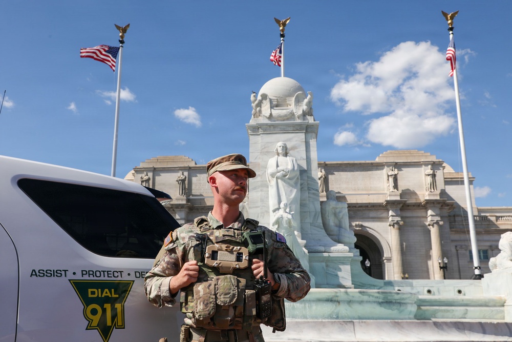 JTF-DC Patrol Near Rennovated Fountains