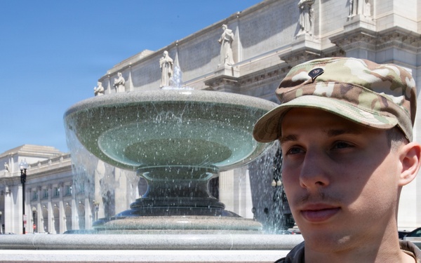 West Virginia National Guardsmen Patrol Near Union Station Fountain