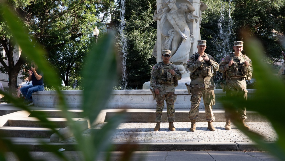 Arkansas National Guardsmen Patrol At DuPont Circle