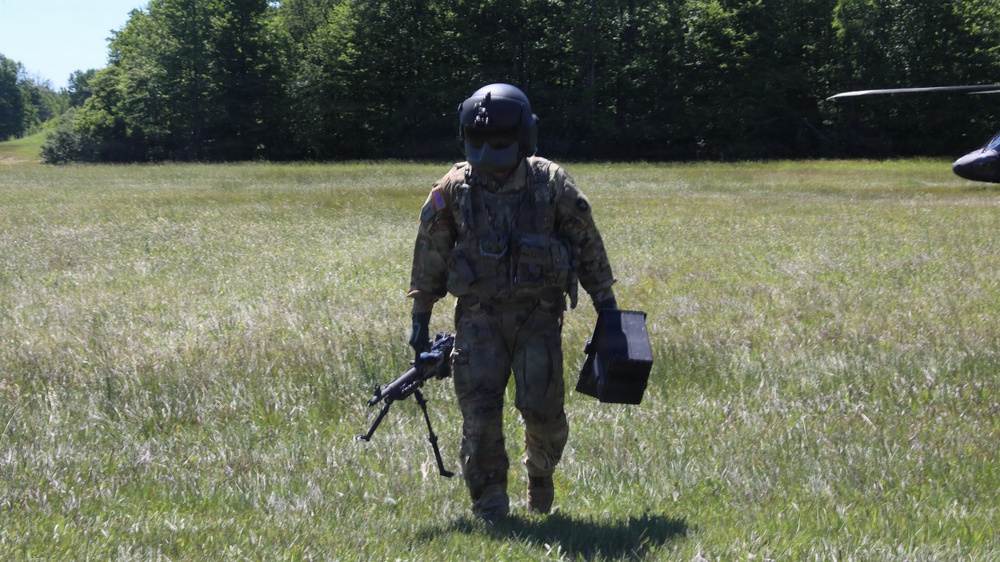 Bravo Company 2/147th Assult Helicopter Battalion conducts air movement operations