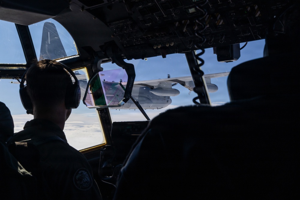 U.S. Marines execute aerial refueling