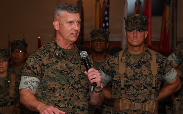 3rd Marine Logistics Group Holds Commanding General’s Change of Command Ceremony