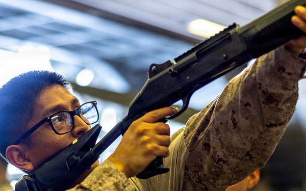 11th MEU Marines Conduct Shotgun Familiarization Training Aboard USS Boxer
