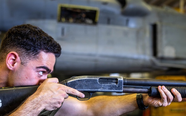 11th MEU Marines Conduct Shotgun Familiarization Training Aboard USS Boxer