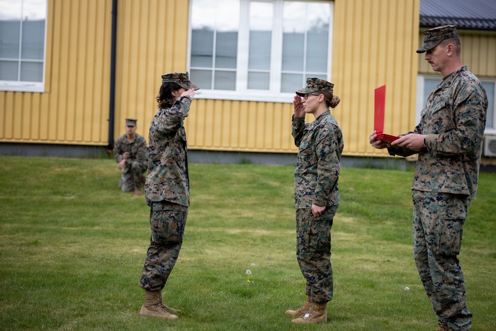 U.S. Marines receive promotions in Sweden