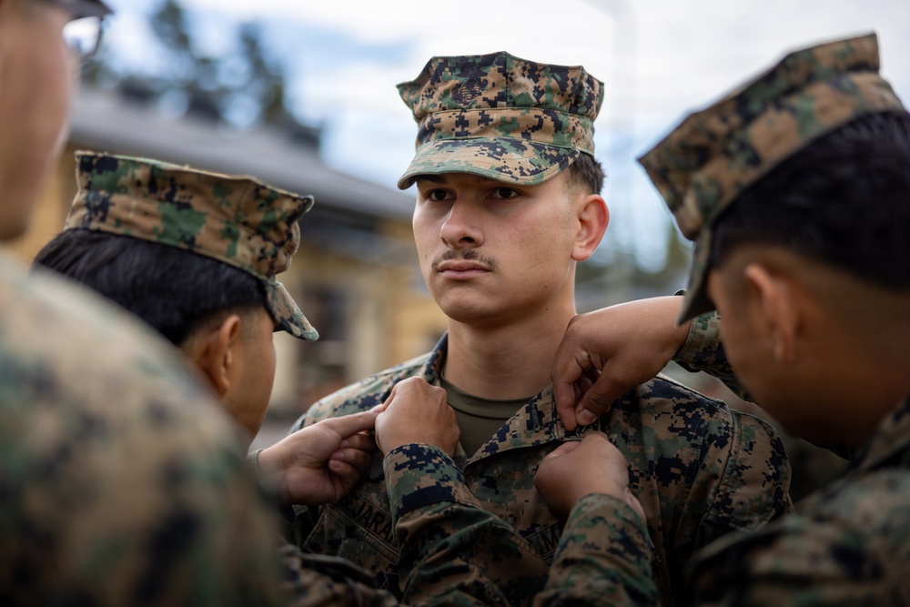 U.S. Marines receive promotions in Sweden