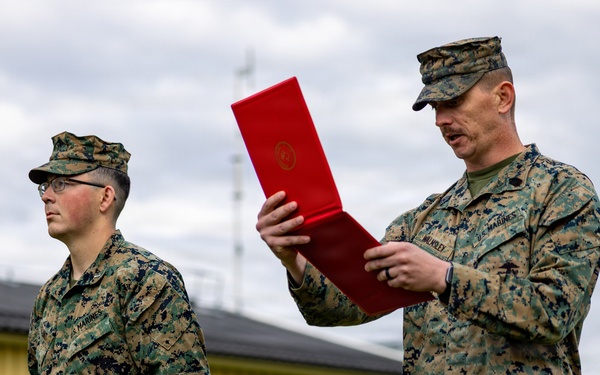 U.S. Marines receive promotions in Sweden