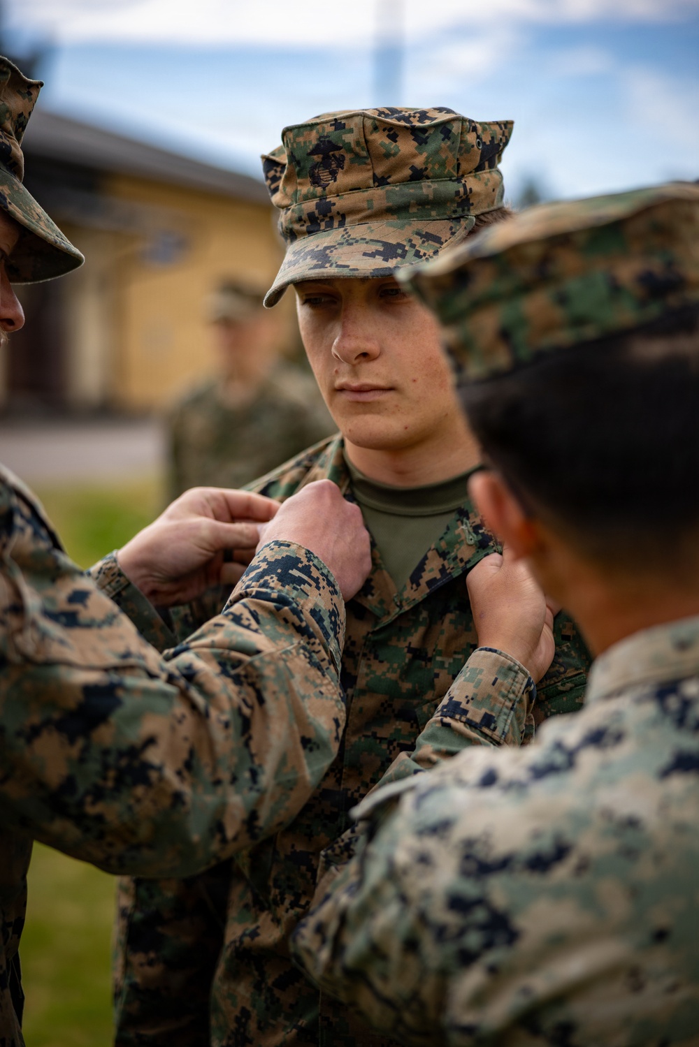 U.S. Marines receive promotions in Sweden