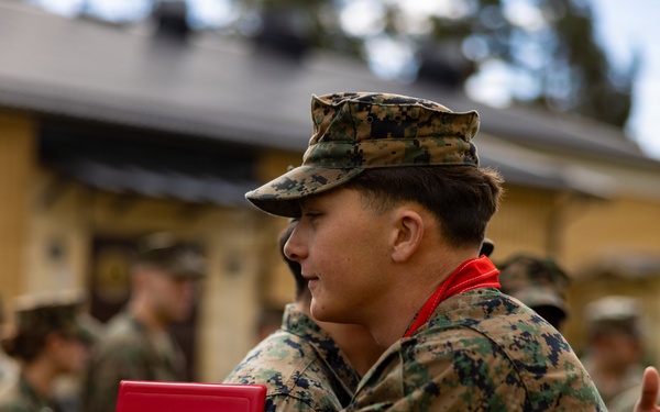 U.S. Marines receive promotions in Sweden