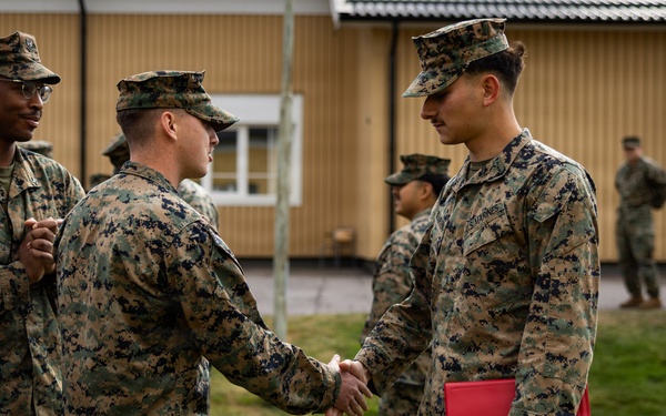 U.S. Marines receive promotions in Sweden
