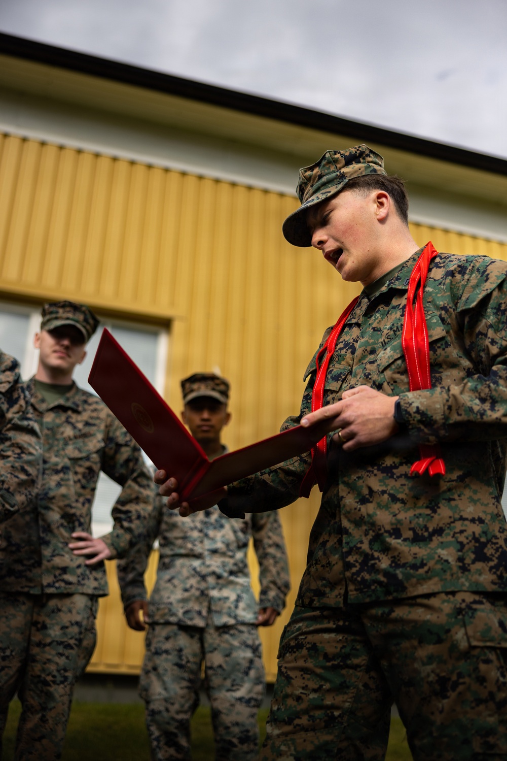 U.S. Marines receive promotions in Sweden