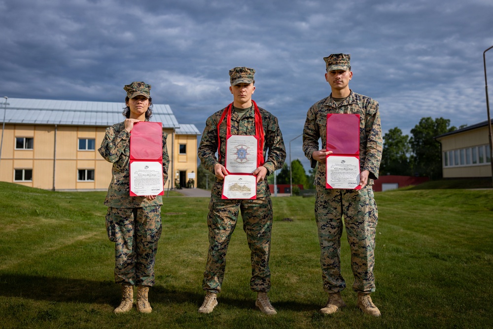 U.S. Marines receive promotions in Sweden