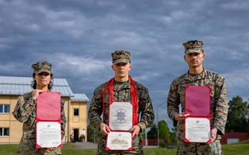U.S. Marines receive promotions in Sweden