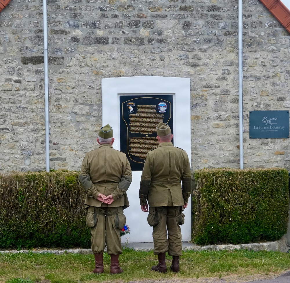 101st Airborne Division Honors D-Day Fallen at La Ferme Delaunay Memorial