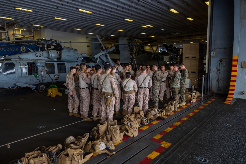 11th MEU Marines, Sailors Conduct Detainee Handling Training Aboard USS Boxer