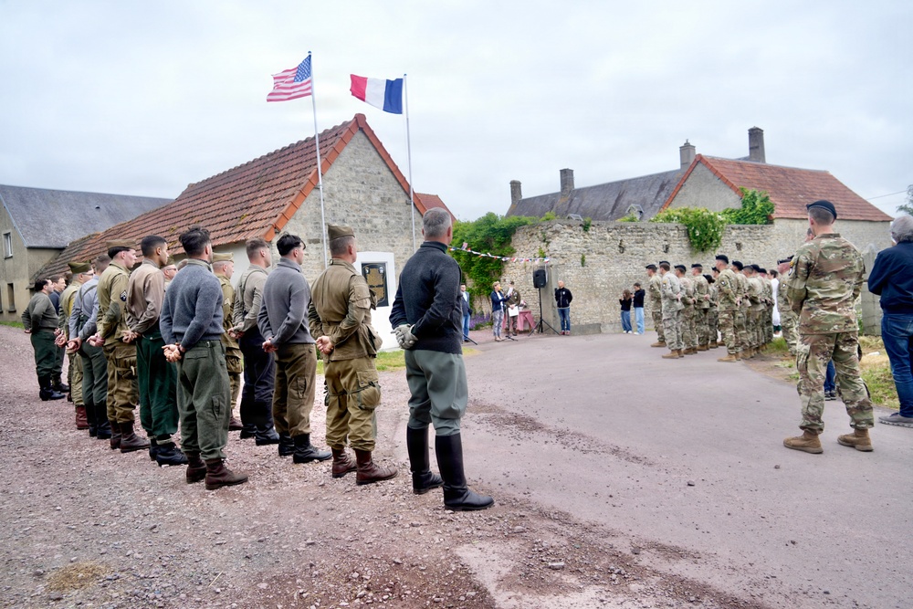 101st Airborne Division Honors D-Day Fallen at La Ferme Delaunay Memorial