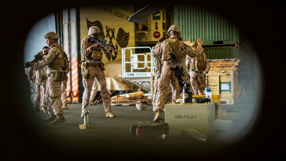 11th MEU Marines, Sailors Conduct Detainee Handling Training Aboard USS Boxer
