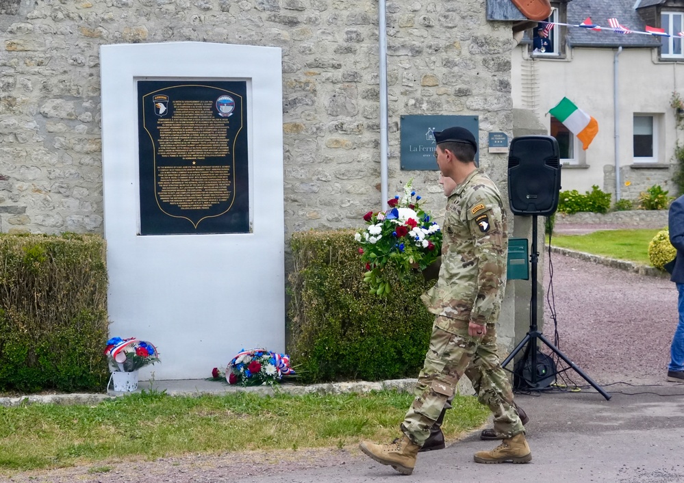 101st Airborne Division Honors D-Day Fallen at La Ferme Delaunay Memorial