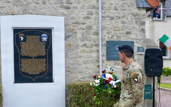 101st Airborne Division Honors D-Day Fallen at La Ferme Delaunay Memorial