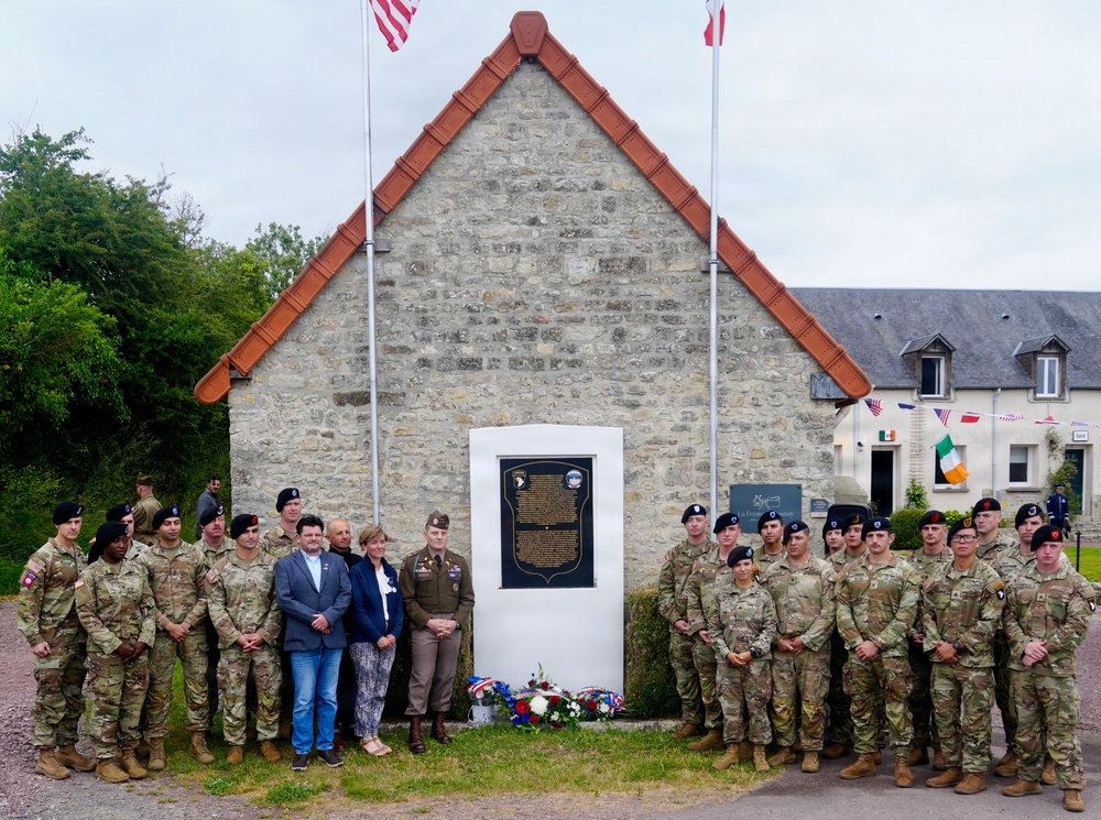 101st Airborne Division Honors D-Day Fallen at La Ferme Delaunay Memorial