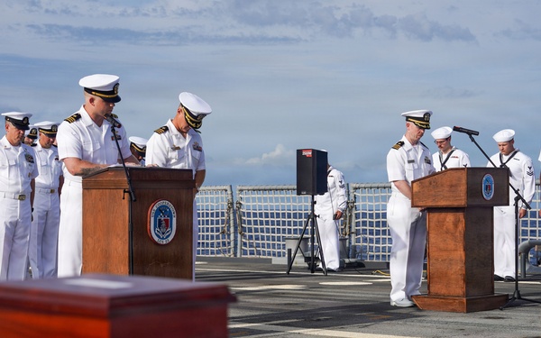USS Cooperstown Holds a Burial at Sea Ceremony