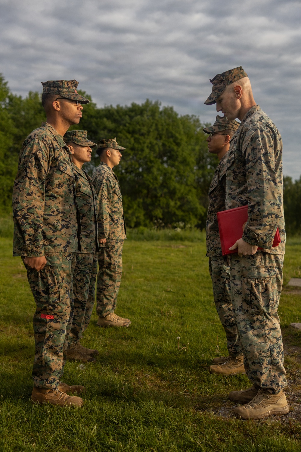 U.S. Marines receive promotions in Sweden