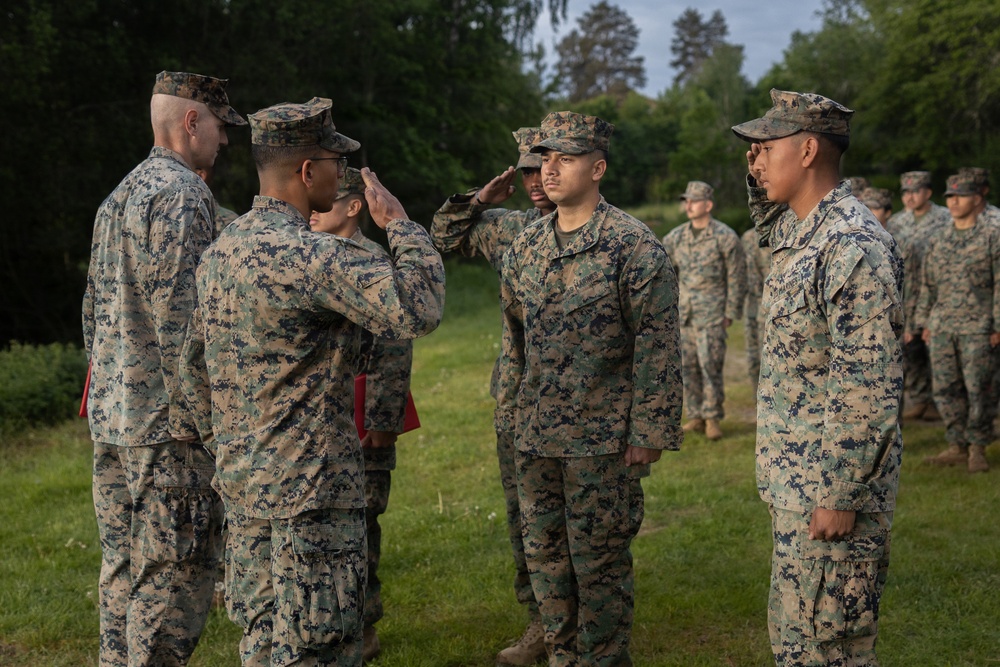 U.S. Marines receive promotions in Sweden